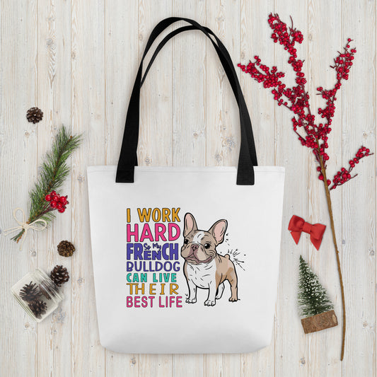 french bulldog print tote bag