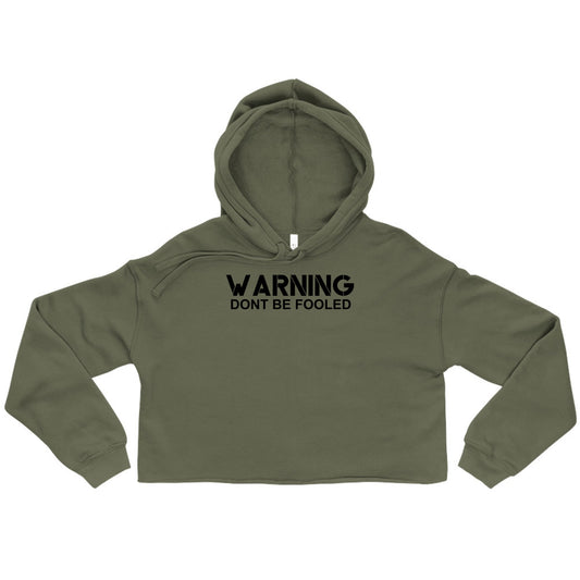 Warning Women's Cropped Hoodie